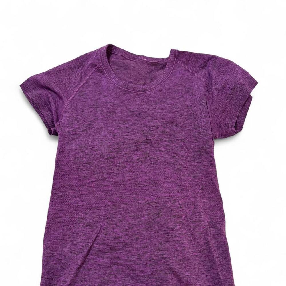 Women Heather Purple Crew Neck Raglan Short